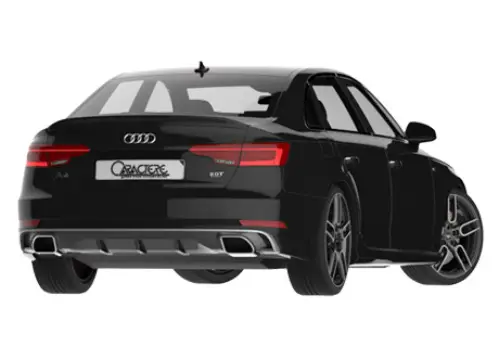CARACTERE 3-dílný spoiler pod originální zadní nárazník včetně koncovek výfuku na obou stranách pro Audi A4 (8W) / A4 (8W) Avant r.v. od 2016, varianta 2,0L TDI (190 CV) / 3,0L TDI Top Prodej