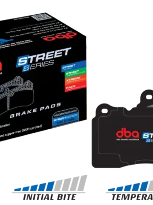 Akce DBA Street Series přední sada brzdových destiček pro Volkswagen Tiguan (Mk2) 2016- 2.0 TD 190BHP
