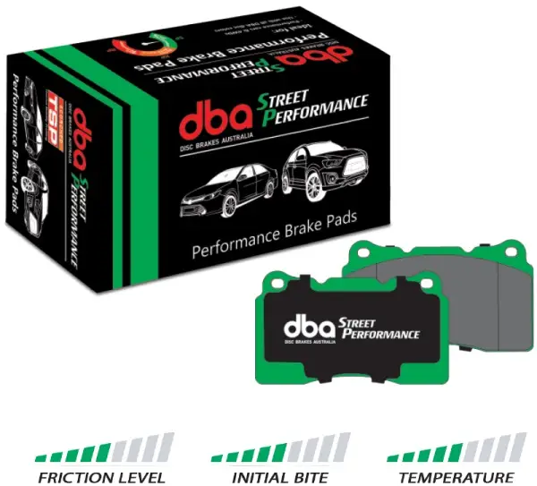 Akce DBA Street Performance s homologací ECE R90 přední sada brzdových destiček pro Chevrolet Camaro (5th Gen) 2009-2010 6.2