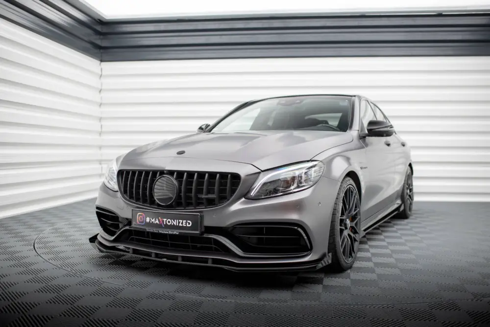 Maxton Design "Street Pro" spoiler pod přední nárazník s křidélky pro Mercedes třída C W205 Facelift/63 AMG/Sedan/Estate, plast ABS bez povrchové úpravy Autentický