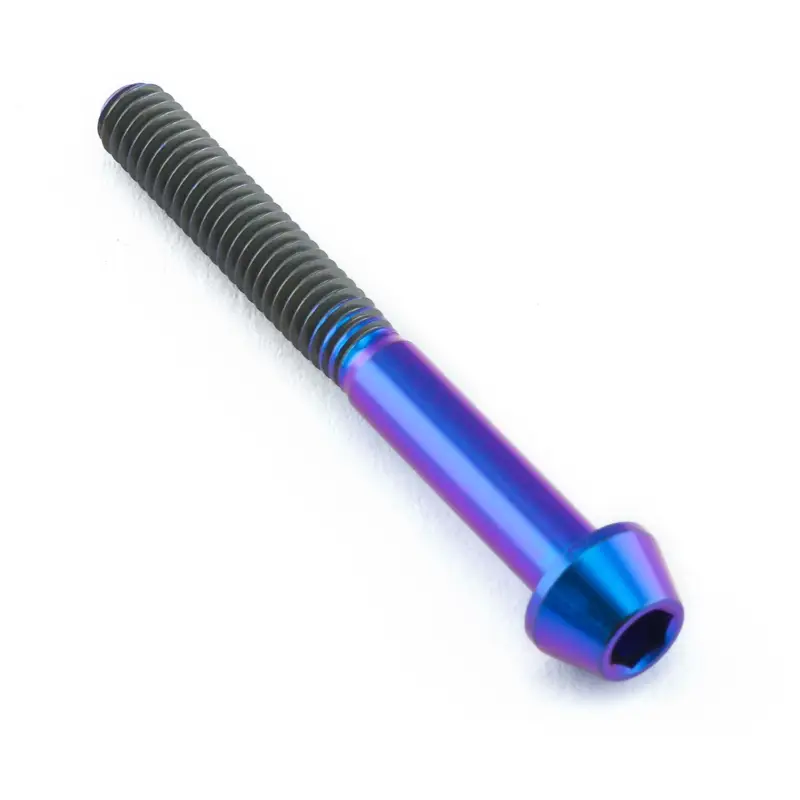 Cenová Bomba Pro-Bolt titanový inbusový šroub s kónusovou hlavou se závitem M4 x 0,70 mm a délkou 35 mm, barva opálená fialová