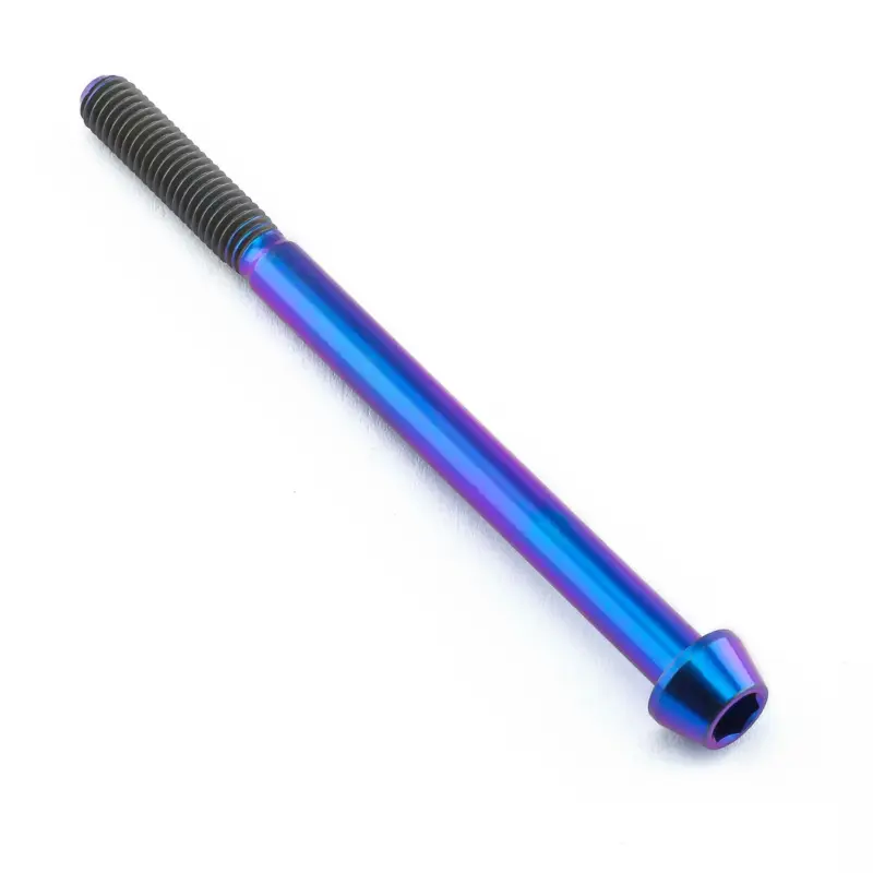 Horká Nabídka Pro-Bolt titanový inbusový šroub s kónusovou hlavou se závitem M5 x 0,80 mm a délkou 70 mm, barva opálená fialová