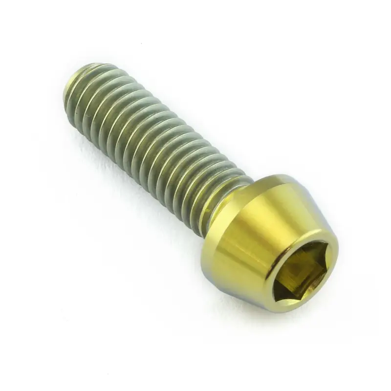 Pro-Bolt titanový inbusový šroub s kónusovou hlavou se závitem M6 x 1,00 mm a délkou 20 mm, barva zlatá Cenově Výhodný
