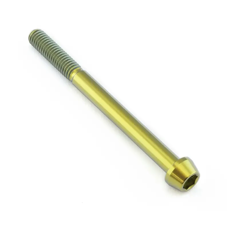 Pro-Bolt titanový inbusový šroub s kónusovou hlavou se závitem M6 x 1,00 mm a délkou 70 mm, barva zlatá Novinka