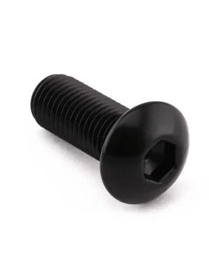 Značkový Pro-Bolt hliníkový inbusový šroub s vypouklou hlavou o průměru 17,5 mm se závitem M10 x 1,25 mm a délkou závitu 25 mm, barva černá