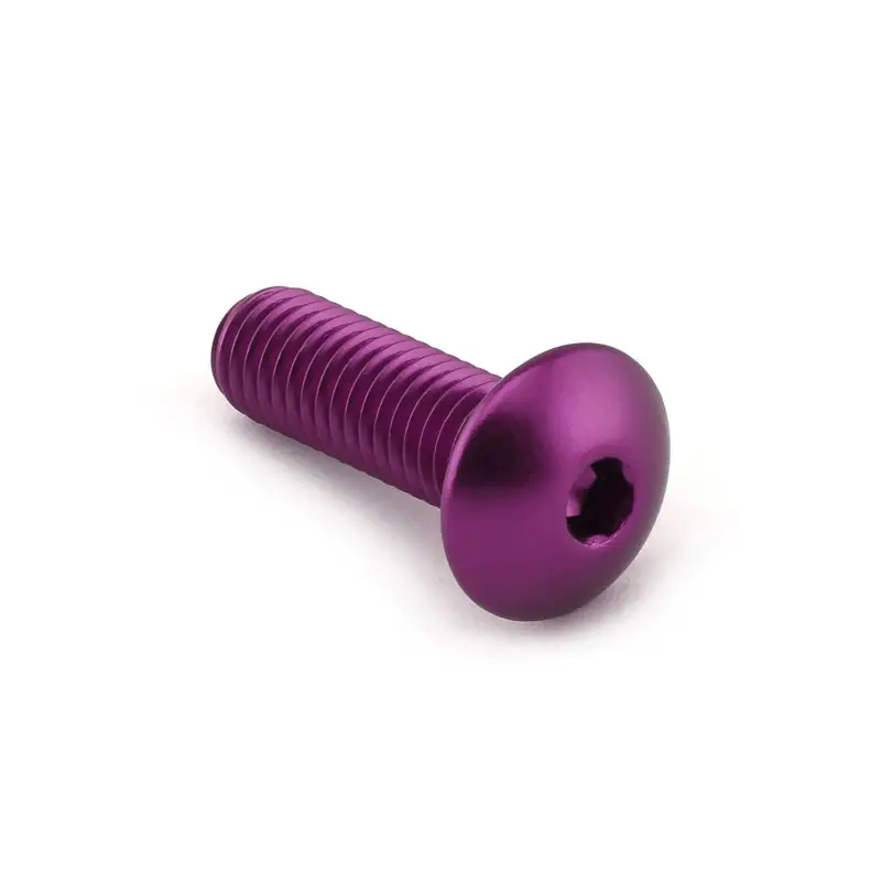 Nejprodávanější Pro-Bolt hliníkový inbusový šroub s vypouklou hlavou o průměru 16 mm se závitem M8 x 1,25 mm a délkou závitu 25 mm, barva fialová