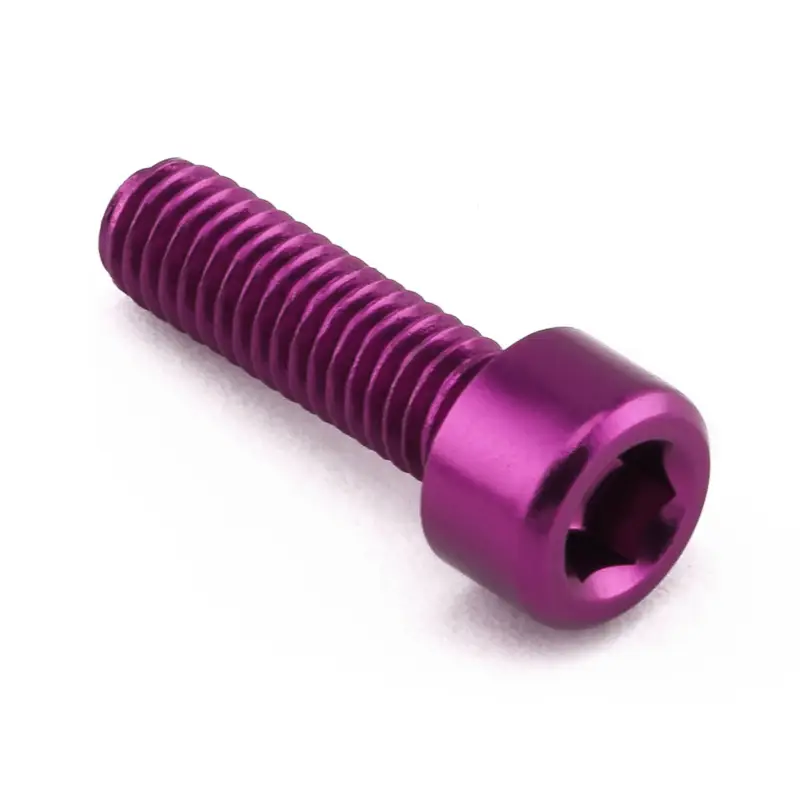 Pro-Bolt hliníkový inbusový šroub s válcovou hlavou se závitem M6 x 1,00 mm a délkou závitu 20 mm, barva fialová Nejprodávanější