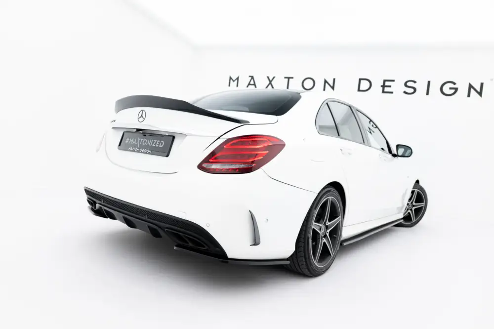Dokud Zásoby Vydrží Maxton Design boční difuzory pod zadní nárazník pro Mercedes třída C W 205/AMG-Line, černý lesklý plast ABS, Sedan