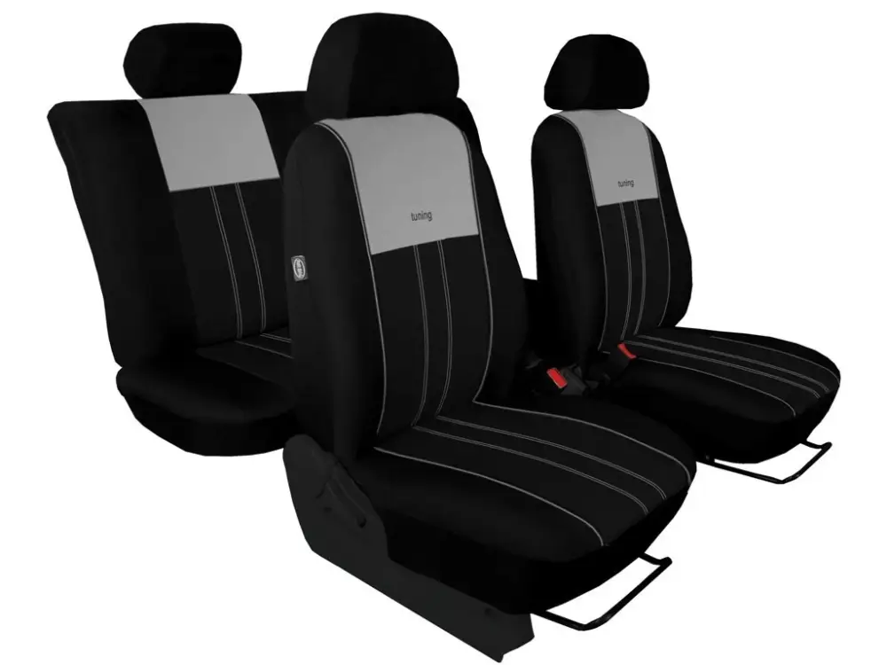 Levný Autopotahy Nissan Qashqai I, bez zadní loketní opěrky, od r. 2006,DUO TUNING stříbrnočerné